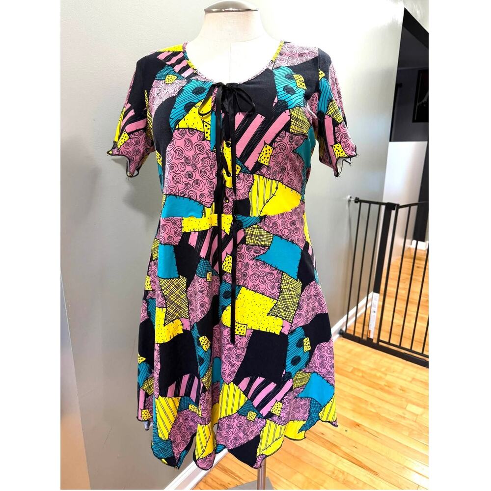 Hot Topic Plus 2 Disney Nightmare Before Christmas Sally Patchwork LaceUp Dress